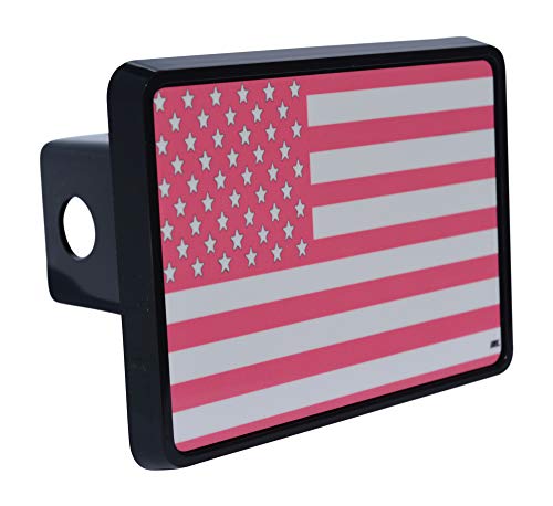 Pink USA American Flag Trailer Hitch Cover Plug US Patriotic for Her Women
