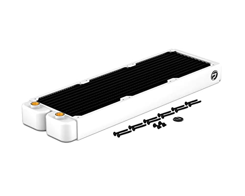 PrimoChill EximoSX 360mm (40mm) Ultra PC Water Cooling Radiator, 120mm x 3, Triple Fan (R-EXI4036) Available in 20+ Colors, Powdercoated in USA and Custom Watercooling Loop Ready – Sky White