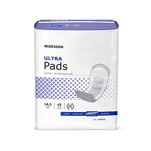 McKesson Ultra Pads for Women, Incontinence, Heavy Absorbency, 14 1/2 in, 42 Count, 1 Pack