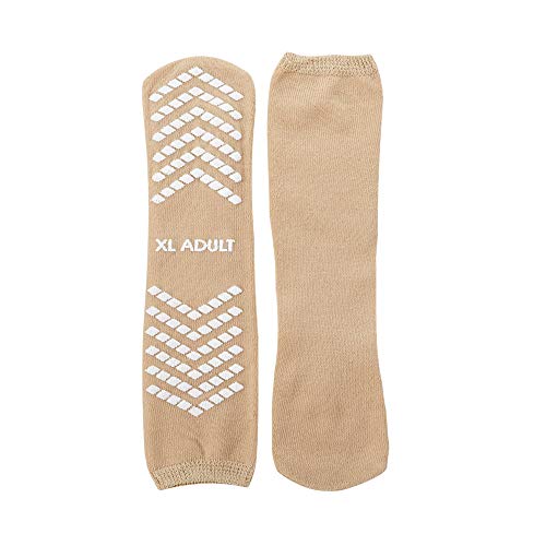 McKesson Slipper Socks, Non-Slip Grip Socks, Tan, Adult Shoe 7.5 to 10, XL, 48 Pairs