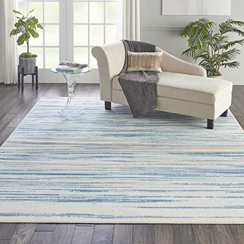 Nourison Jubilant Abstract Blue 7’10” x 9’10” Area Rug, Easy -Cleaning, Non Shedding, Bed Room, Living Room, Dining Room, Kitchen (8×10)