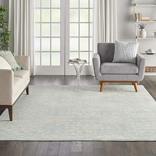Nourison Jubilant Floral Ivory/Green 7’10” x 9’10” Area -Rug, Easy -Cleaning, Non Shedding, Bed Room, Living Room, Dining Room, Kitchen (8×10)