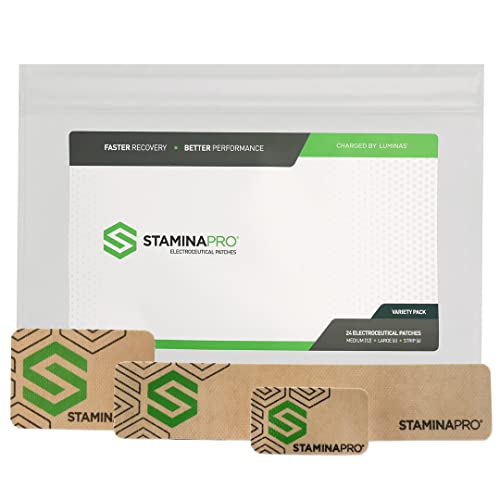 STAMINAPRO Electroceutical Patches for Muscle Soreness, Strain, Muscle Fatigue, and Muscle Tightness – 24 Patches