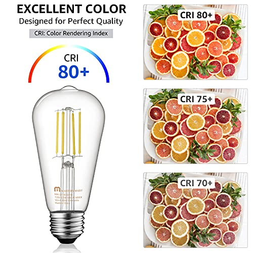 Mastery Mart Dimmable Vintage E26 LED Light Bulb, 5000K Daylight White 5.5W (60 Watt Equivalent), Glass ST21 Antique Edison Style, 500LM, Decorative Filament Bulb, UL and Energy Star, 10 Pack | The Storepaperoomates Retail Market - Fast Affordable Shopping