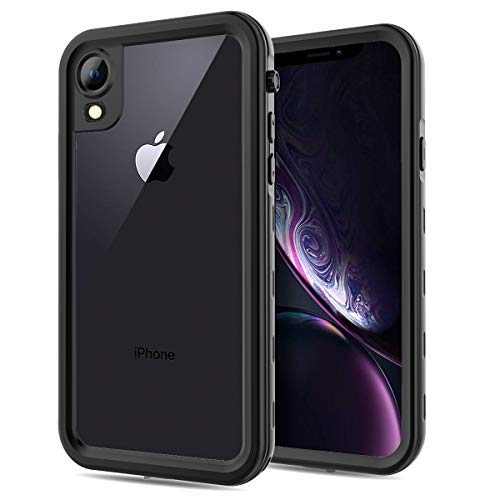FXXXLTF Apple iPhone XR Case, Full-Body Protective iPhone XR Waterproof Case, Shockproof Snowproof Clear Cover Cases for iPhone XR (6.1 Inch,Black)