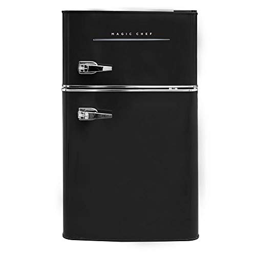 Magic Chef Retro Mini Refrigerator 3.2 cu. ft. 2-Door Fridge in Black