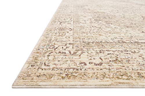 Loloi Revere Collection Area Rug, 2’6″ x 10’0″, Ivory/Berry