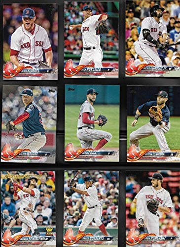Boston Red Sox 2018 Topps Complete Mint Hand Collated 21 Card Team Set with Dustin Pedroia, Andrew Benintendi, Mookie Betts and Rafael Devers Rookie Plus World Series Champions