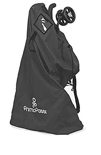 Primo Passi Stroller Bag for Single Umbrella Strollers, Durable and Lightweight, Water-Resistant, Drawstring Closure with Adjustable Lock, Webbing Handle (Black)