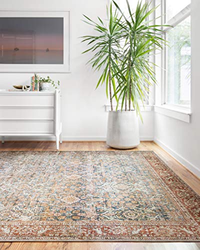 Loloi II Layla Collection LAY-04 Ocean/Rust, Traditional 2′-0″ x 5′-0″ Accent Rug