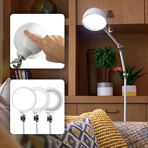 OttLite Revive LED Floor Lamp with ClearSun LED Technology – Touch-Sensitive Control, 3 Brightness Mode, Reduces Eyestrain – Great for Office, Home, Dorm, Bedroom, College, Living Room