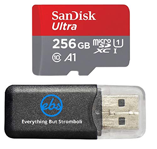 SanDisk 256GB Ultra Micro SDXC Memory Card Bundle Works with Samsung Galaxy Note 8, Note 9, Note Fan Edition Phone UHS-I Class 10 (SDSQUAR-256G-GN6MA) Plus Everything But Stromboli (TM) Card Reader