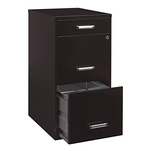 Scranton & Co 18″ 3 Drawer Metal File Organizer Cabinet in Black