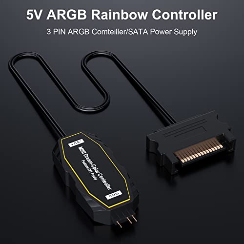 DS Mini ARGB PC Fans Controller Kit for Rainbow Case Fans, PC Rainbow LED Strip, Computer ARGB Fans (3-Pin, 14 Key Remote, SATA Power, 3th Gen, B Series) | The Storepaperoomates Retail Market - Fast Affordable Shopping