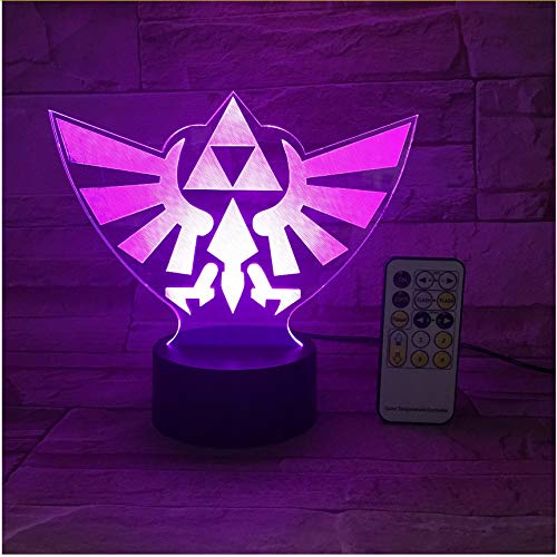 The Legend of Zelda Triangle 3D USB Led Night Light 7Colors Illusion Lamp Touch Or Remote Control Kids Living Bedroom Desk Lamp