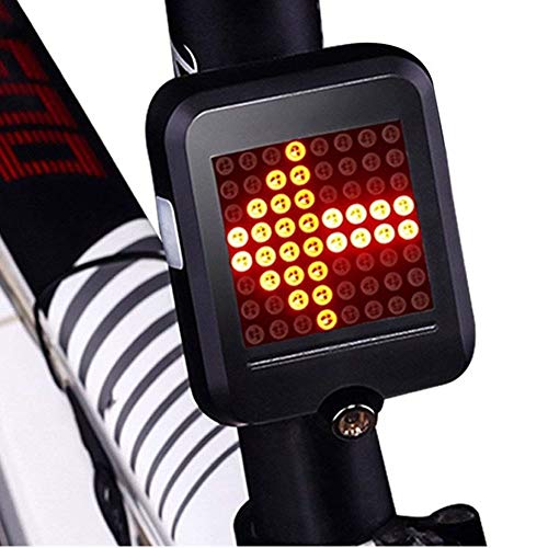 USB Rechargeable Bike Tail Light, Smart Bicycle Turn Signal Lights with 80 Lumens 64 LED Light Beads, Portable Brake Light Warning Light Fits on Any Road Bikes