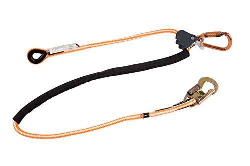 Pelican Rope Positioning Lanyard with Steel Snap Hook (1/2 inch x 8 feet) – Polyester Rope, Adjustable Lanyard, for Fall Protection, Arborist, Tree Climbers