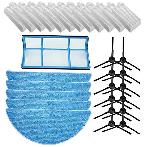 Replacement ILIFE Accessories Filter Hepa Filter Net Side Brush Mop for ILIFE V3 V3s V5 V5s V5s pro Robot Vacuum Cleaner ILIFE v3s Parts ILIFE v5s pro Replacement Parts (Accessories Kit)