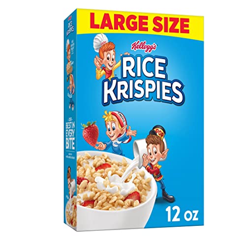 Rice Krispies Cold Breakfast Cereal, 8 Vitamins and Minerals, Rice Krispies Treats, Large Size, Original, 12oz Box (1 Box)