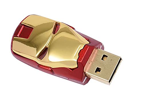 2.0 Iron Man Head Super Hero 16GB USB External Hard Drive Flash Thumb Drive Storage Device Cute Novelty Memory Stick U Disk Cartoon