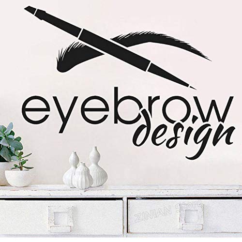 BooDecal Eyebrows Brows Beauty Salon Decor Wall Decal Sticker Eye Quote Makeup Room Bedroom