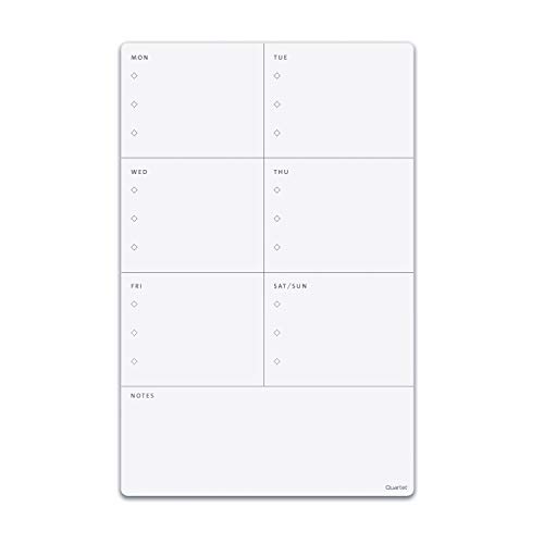 Quartet Magnetic Weekly Planner Dry Erase Board, 11″ x 17″, Small White Board for Fridge, Home School Supplies or Home Office Decor, Frameless, Includes 1 Dry Erase Marker (63540)