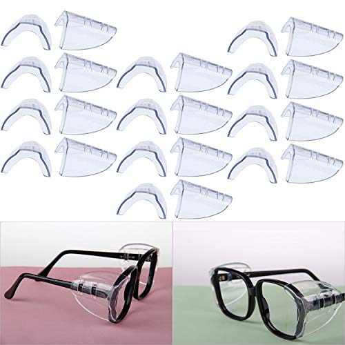 Hub’s Gadget 12 Pairs Safety Eye Glasses Side Shields, Slip On Clear Side Shield for Safety Glasses- Fits Small to Medium Eyeglasses