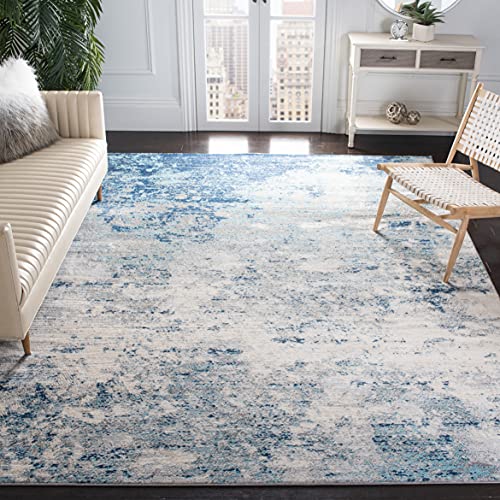 SAFAVIEH Jasper Collection 9′ x 12′ Grey/Blue JSP107G Modern Abstract Non-Shedding Living Room Bedroom Dining Home Office Area Rug