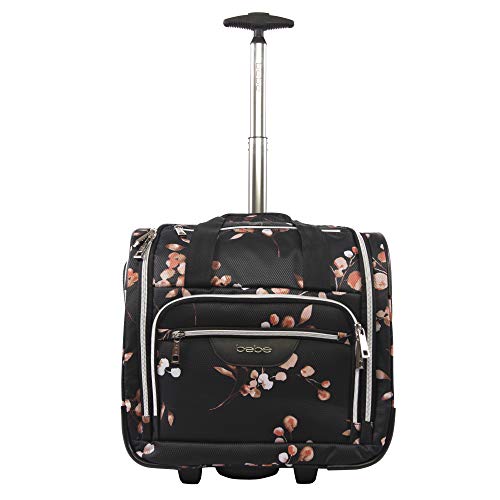 BEBE Women’s Valentina-Wheeled Under The Seat Carry-on Bag, Floral Branch, One Size