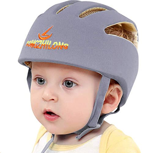 Huifen Baby Helmet, Children Infant Toddler Adjustable Infant Helmet Learning to Walk Playing Baby Helmet for Crawling Walking (Gray)