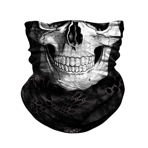 JOEYOUNG Skull Face Mask UV Sun Dust Neck Gaiter Bandana Headwear Motorcycle