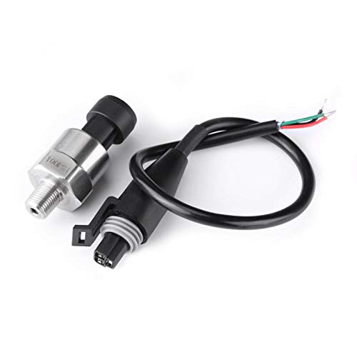 Pressure Transducer Sender Sensor, 1/8NPT Thread Stainless Steel Pressure Transducer for Oil Fuel Air Water Pack of 2(100PSI)