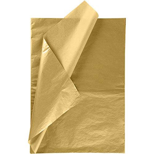 RUSPEPA Gift Wrapping Tissue Paper – Metallic Gold Tissue Paper for DIY Crafts,Pack Bags – 19.5 x 27.5 inches -25 Sheets