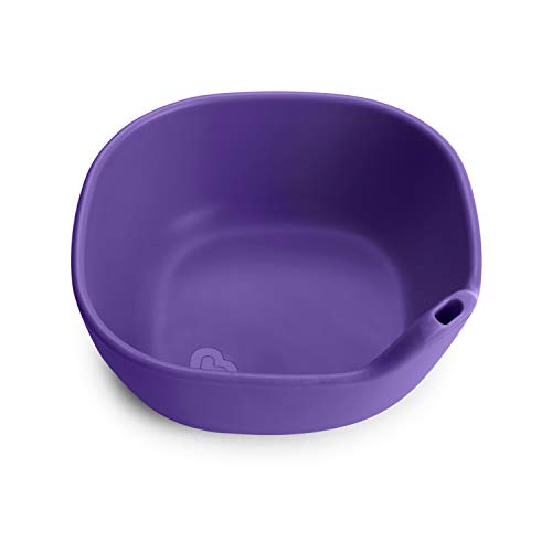 Munchkin® Last Drop™ Silicone Toddler Bowl with Built-In Straw, Purple 1 Count (Pack of 1)