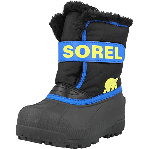 Sorel Youth Unisex Toddler Snow Commander Boot – Black, Super Blue – Size 7