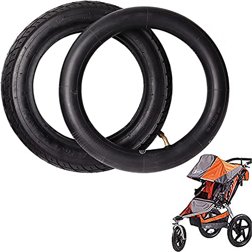 12 1/2 x2 1/4 Tire and Tube Set and 12.5” x 1.75/2.15 Front Wheel ，Compatible with BOB Stroller Revolution Se Pro Flex Jogging Duallie Stroller, Heavy Duty Thorn Resistant Front Wheel Inner Tire