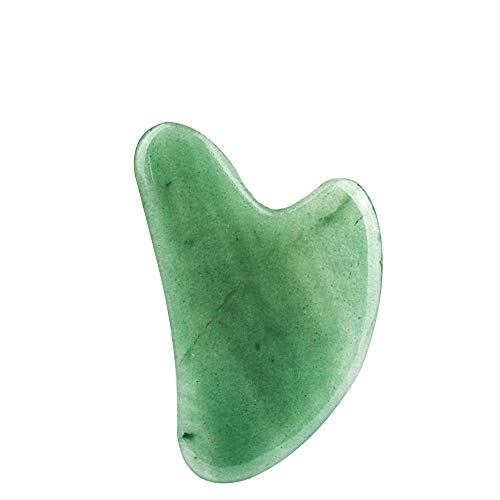 Ina Beauty Large Gua Sha Heart Natural Jade Stone for Face to Lift, Decrease Puffiness and Tighten