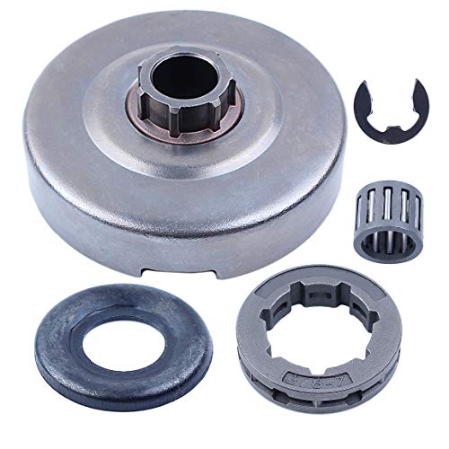 3/8″7T Clutch Drum Rim Sprocket Needle Bearing Washer for Husqvarna 365 372 362 371 372XP Chainsaws w/Clip