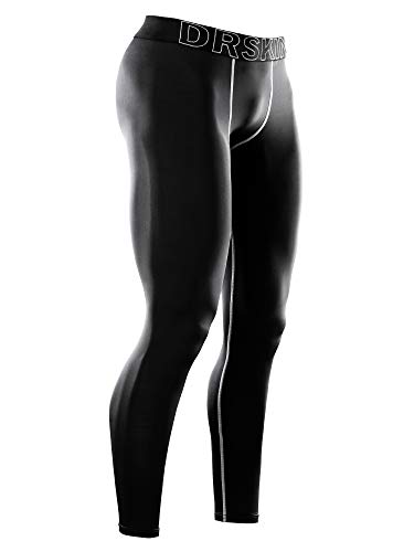 DRSKIN Men’s Compression Pants Tights Leggings Sports Baselayer Running Workout Active Athletic Gym Performance (Line BG02, 2XL)