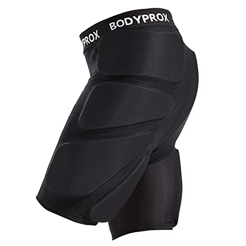 Bodyprox Protective Padded Shorts for Snowboard,Skate and Ski,3D Protection for Hip,Butt and Tailbone (Medium) Black