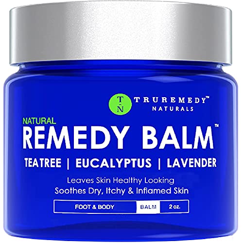 TruRemedy Remedy Tea Tree Oil Balm – Cream for Athletes Foot, Jock Itch, Ringworm, Eczema, Nail Issues, Rash, Skin Irritation – Ointment for Dry, Itchy Skin – Foot&Body Balm, Lavender&Eucalyptus, 2oz