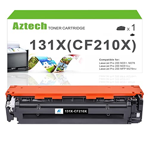 Aztech Compatible Toner Cartridge Replacement for HP 131X CF210X 131A CF210A for Pro 200 Color MFP M276nw M251nw M276n M251n Printer Ink (Black, 1-Pack)