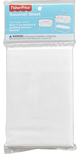 Fisher-Price Baby Bassinet Sheet, Machine-Washable Replacement Sheet for Cradle Mattress 31.63 X 15.75 Inches