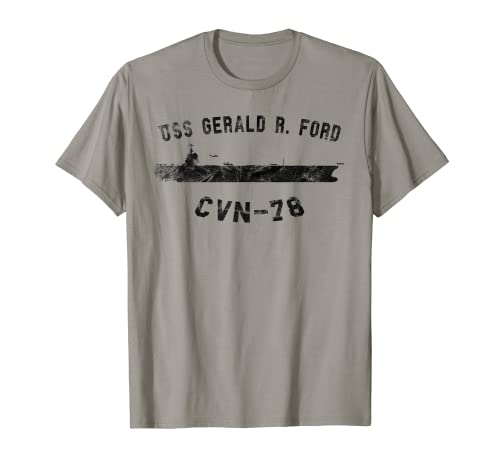 USS Gerald R. Ford CVN-78 Aircraft Carrier Vintage T-shirt