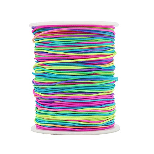 Tenn Well 1mm Elastic Bracelet String, 328 Feet Colorful Elastic Beading Cord Stretchy String for Bracelets, Necklace, Jewelry Making and Crafts