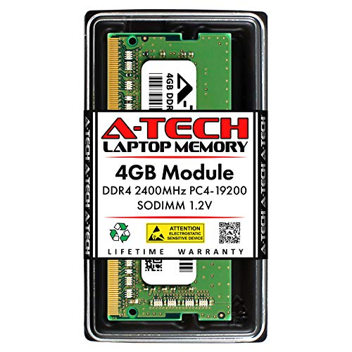 A-Tech 4GB DDR4 2400 MHz SODIMM PC4-19200 (PC4-2400T) CL17 Non-ECC Laptop RAM Memory Module