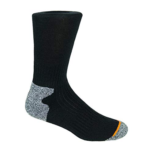 Weatherproof Men’s Outdoor Crew Sock 4-pair (6-12, Black)