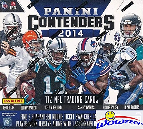 2014 Panini Contenders Football Factory Sealed SUPER Box with (3) AUTOGRAPH or MEMORABILIA & 112 Cards! Look for RC & Auto’s of Jimmy Garoppolo, Odell Beckham Jr, Derek Carr & Many More! WOWZZER