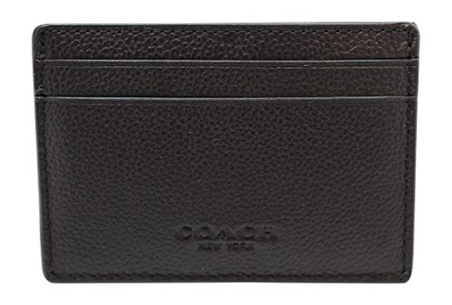 Coach Men’s Money Clip Card Case Calf Leather Wallet, F75459 (Black)