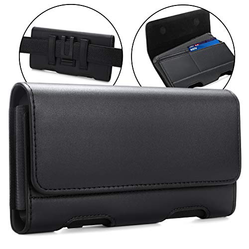 BECPLT Samsung Galaxy S23+ S22+ 5G S21 FE 5G S20 FE 5G Holster Case, Galaxy S21+ 5G Leather Pouch Holster Case with Belt Clip Loops for Samsung Galaxy S20+ 5G S20 Plus S10 Plus S9 Plus S8+ A11 (Black)